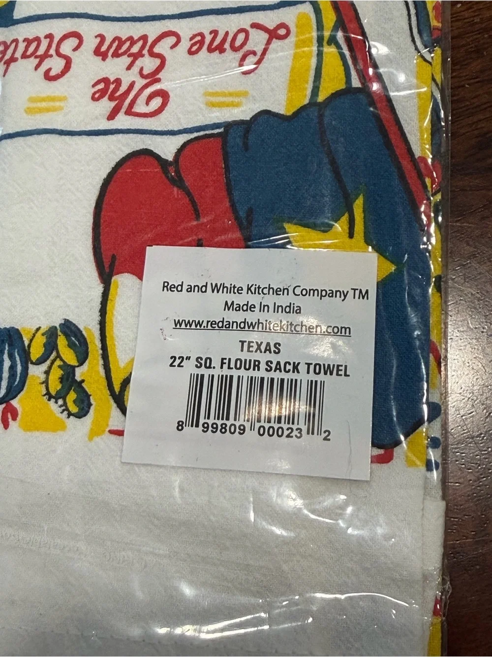 🆕NOS Red and White kitchen company flour sack Texas tea towel 22”x22” cotton